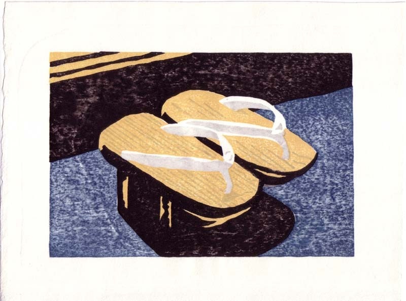 geta (original woodblock print)