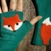 Fingerless Fox Gloves, soft, washable fleece (Last pair of this color combo)