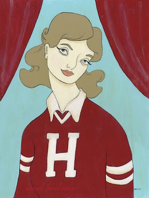Kept by Poetry vintage Harvard sweater girl print by Amanda Atkins