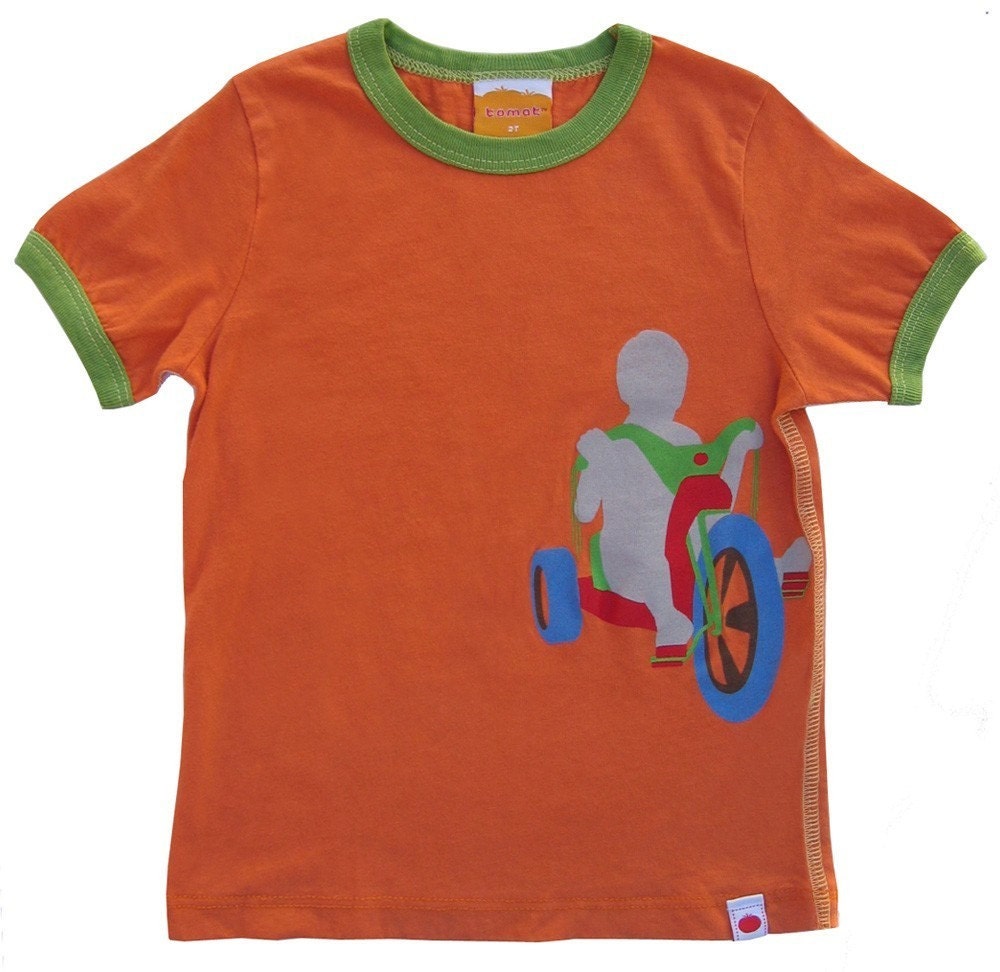 Trike Orange ringer toddler tee by tomat (SALE)