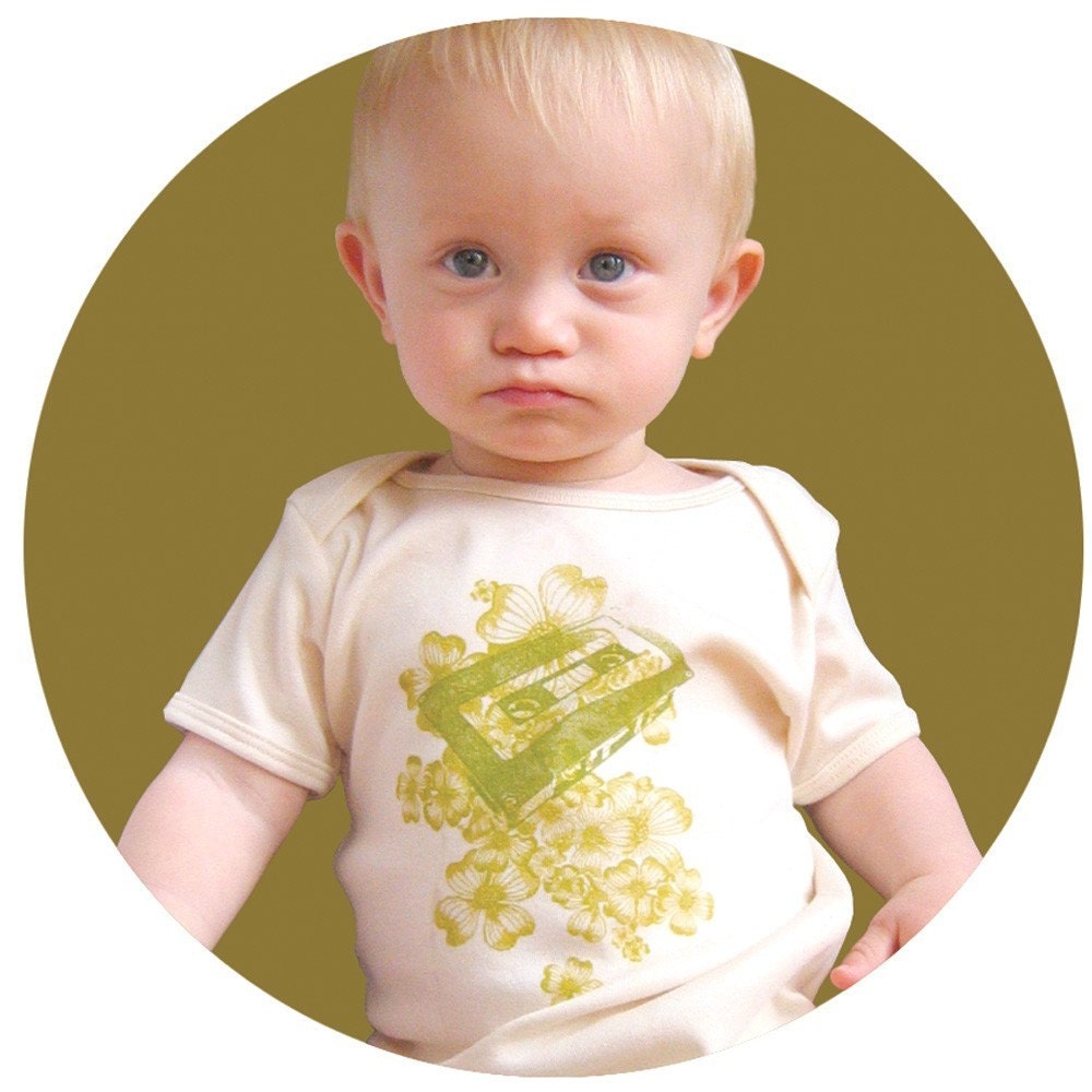 casette organic baby onesie (sale)