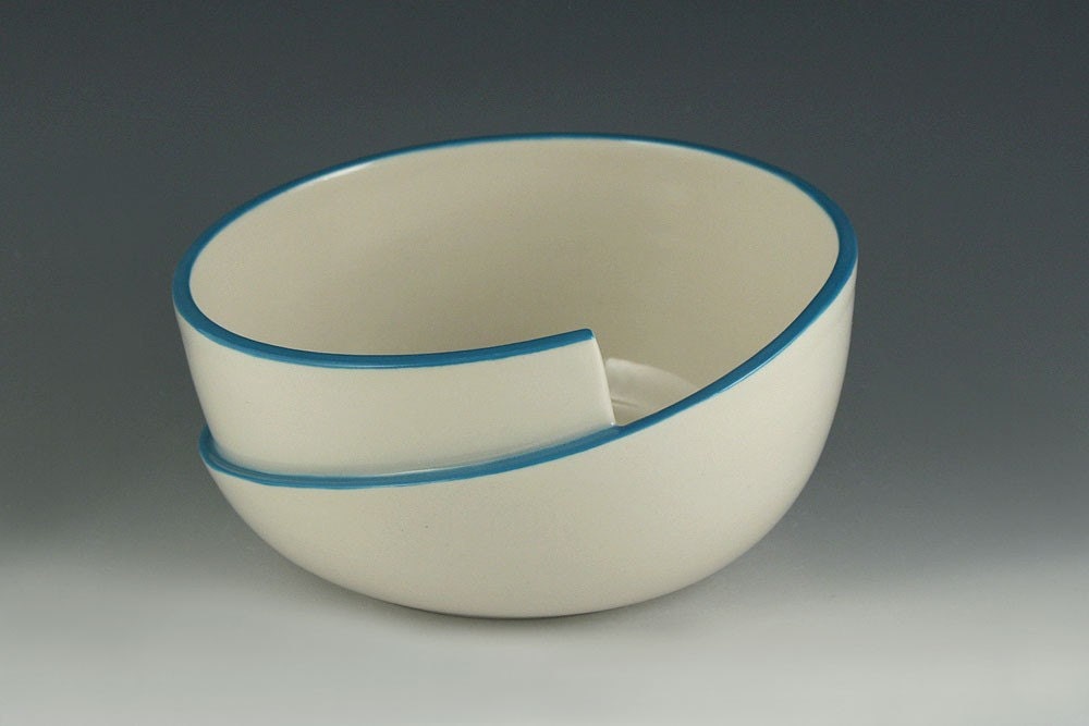 Whirl Bowl with Blue Accent