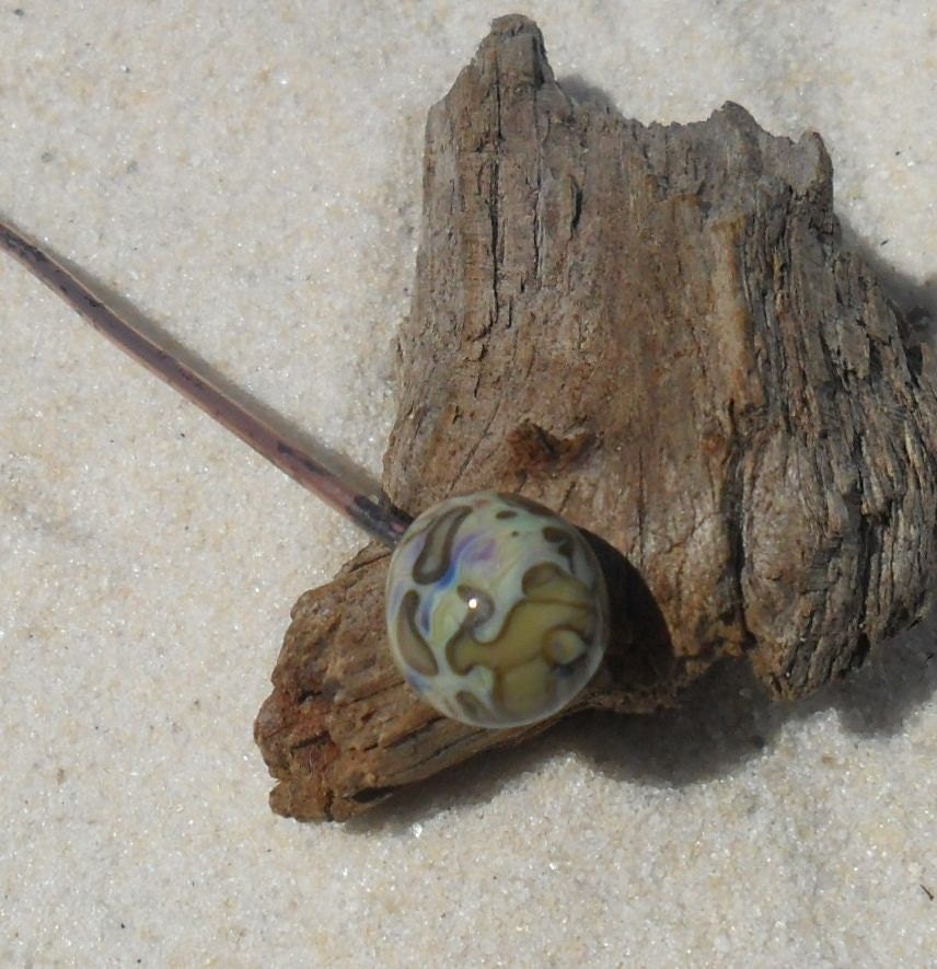 Lampwork Headpin,Copper Glass, Organic SRA