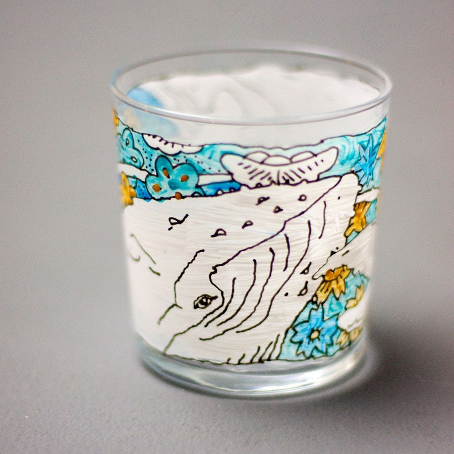 Low ball glass - Whales
