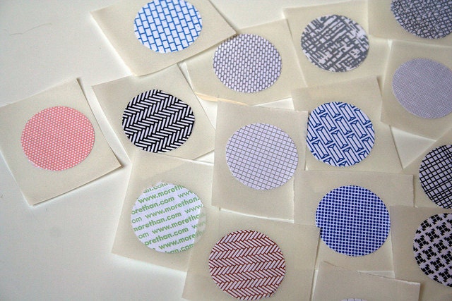 Stickers made from security envelopes - lots of different patterns