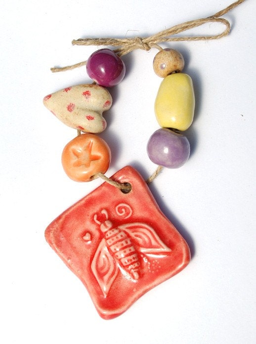 Mr. Bee / Garden and Pastel Ceramic Beads