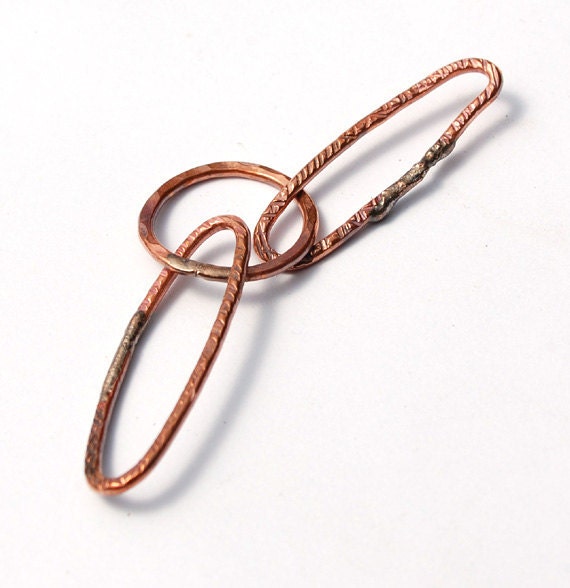 Linked Rings / Handmade Copper Links / made when ordered