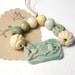 RESERVED for the lovely jettabugjewelry / Victorian Rose / Ceramic Link and Bead Set