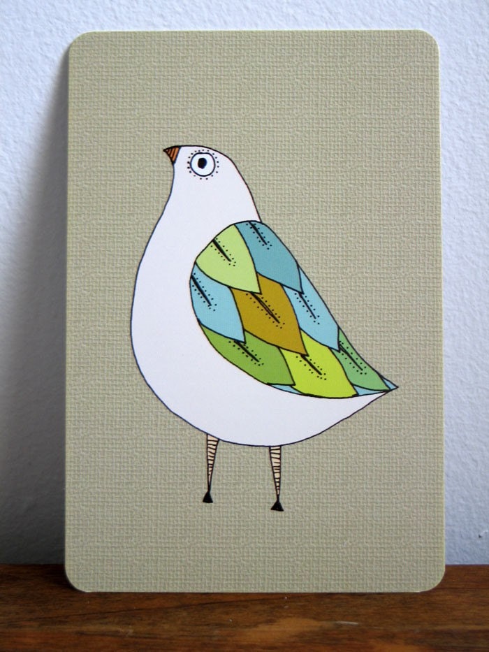 Little Cute Bird Art Postcard