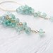 Spiral Apatite Earrings - Teal Gemstones with Gold Filled Hoop