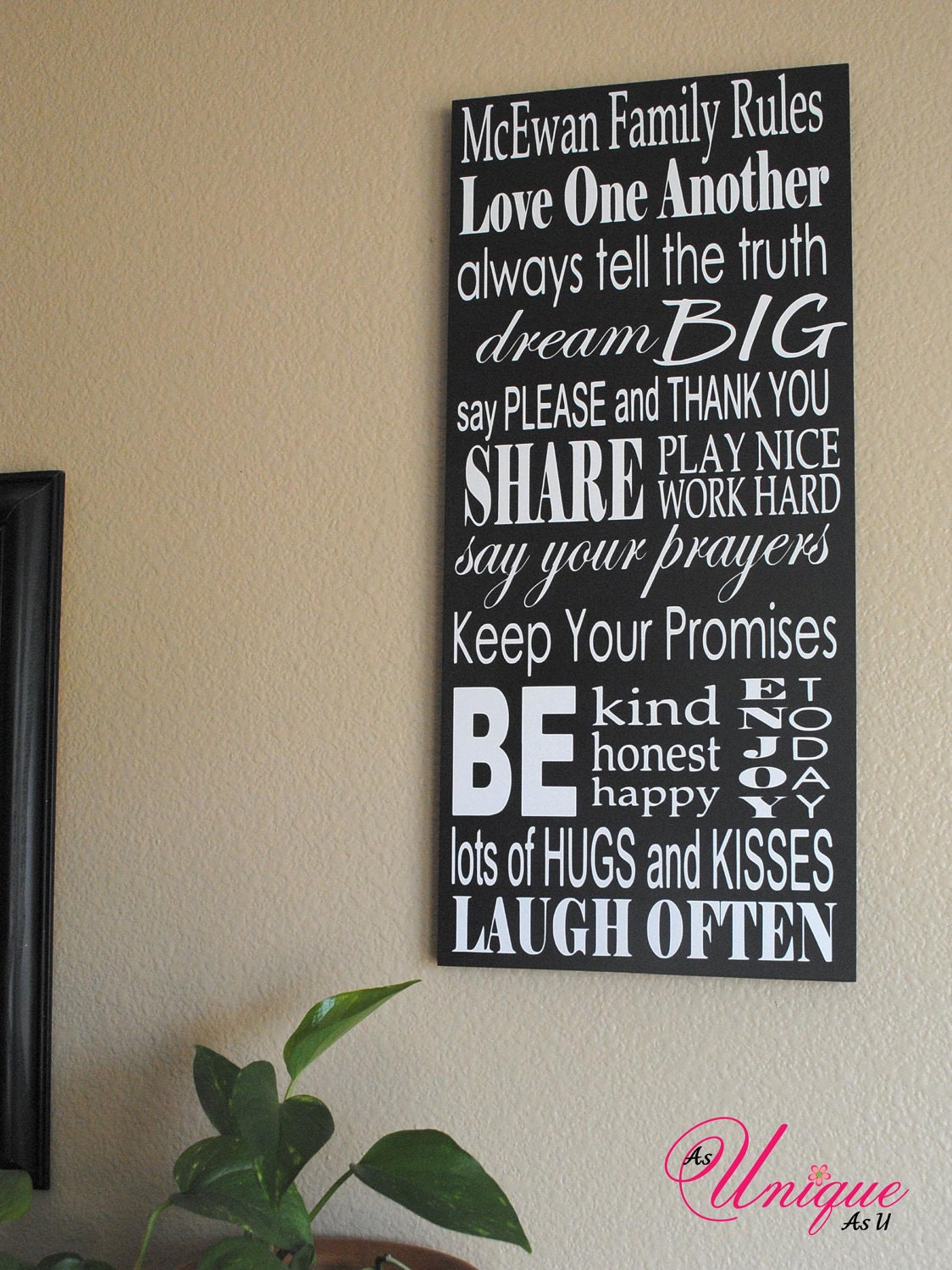 Personalized Family Rules Sign
