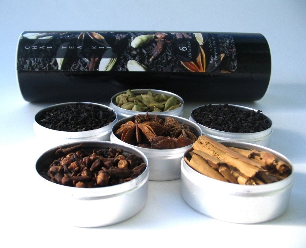 chai tea kit with recipe. organic and fair trade spices.