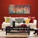 Original Large Abstract Painting Modern Contemporary .. red yellow blue green ...24 x 54 .. Journey to the Stars