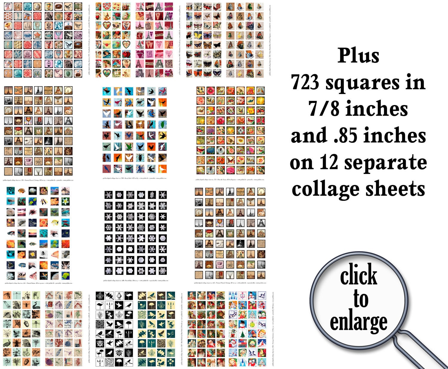 LAST ONE -- Piddix CD volume 5 with Nearly 2000 Squares on 46 Digital Collage Sheets for just 19.95