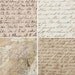 Handwriting, Maps and Music in 2.5 inch squares -- piddix digital collage sheet no. 547
