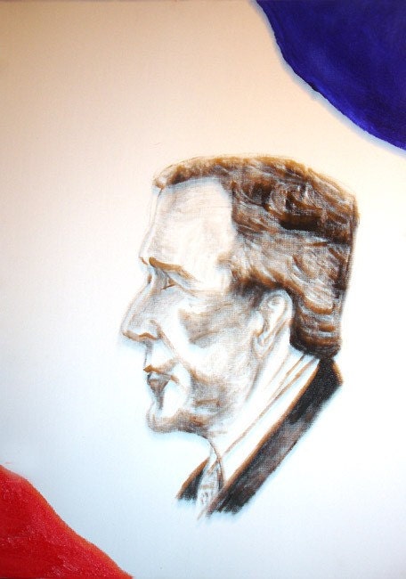 President George Walker Bush Print  of Original Oil Painting  17 x 11  2000-2008