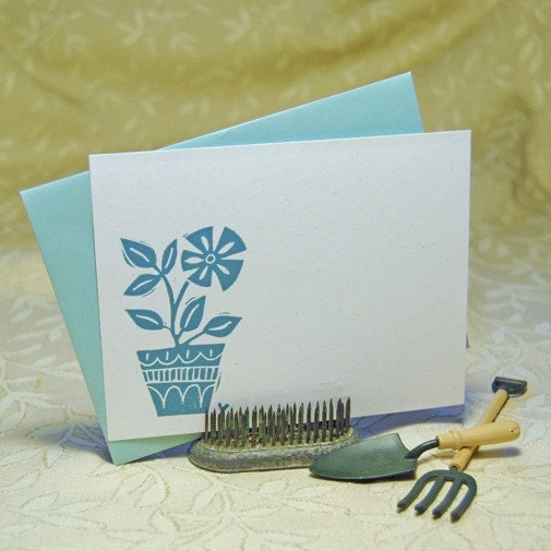 Flower Pot Letterpress Flat Notes