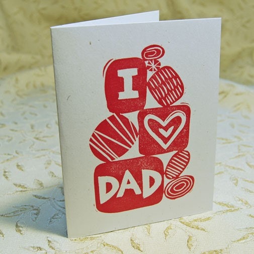 Hearts for Dad Letterpress Card