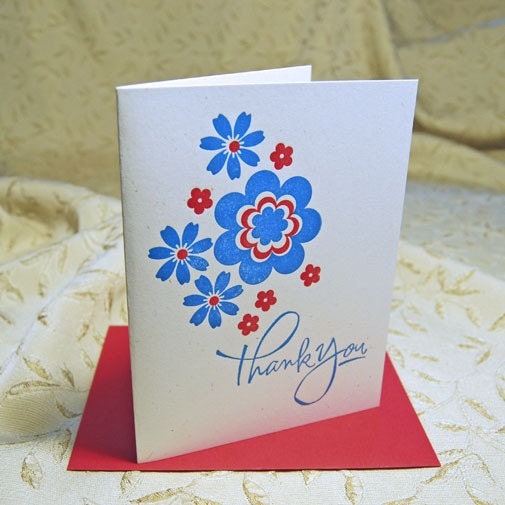 Floral Letterpress Thank You Notes