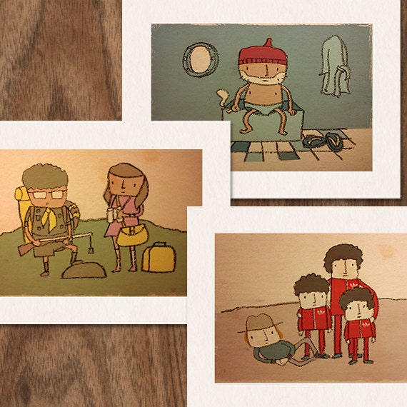 SALE - Set of 3 Wes Anderson Limited Edition Prints