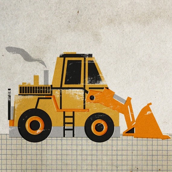 6x6 Construction Machine Print - Wheel Loader II