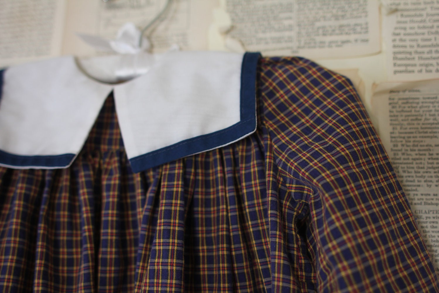 Vintage Plaid Baby Dress - Retro Girls White Square Collar - Lace Ruffle Party Dress - Baby Girl Clothing Clothes - Sunday Dress Size 2T