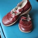 VINTAGE Red Buckle Shoes - Leather Mary Jane Retro Kids Size 9 1/2 - Valentines Day Gift