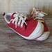 Vintage Red Baby Shoes Retro Kids Keds Boy Girl Shoes Sneakers Lace Up Trainers Toddler Clothing Size 5 1/2