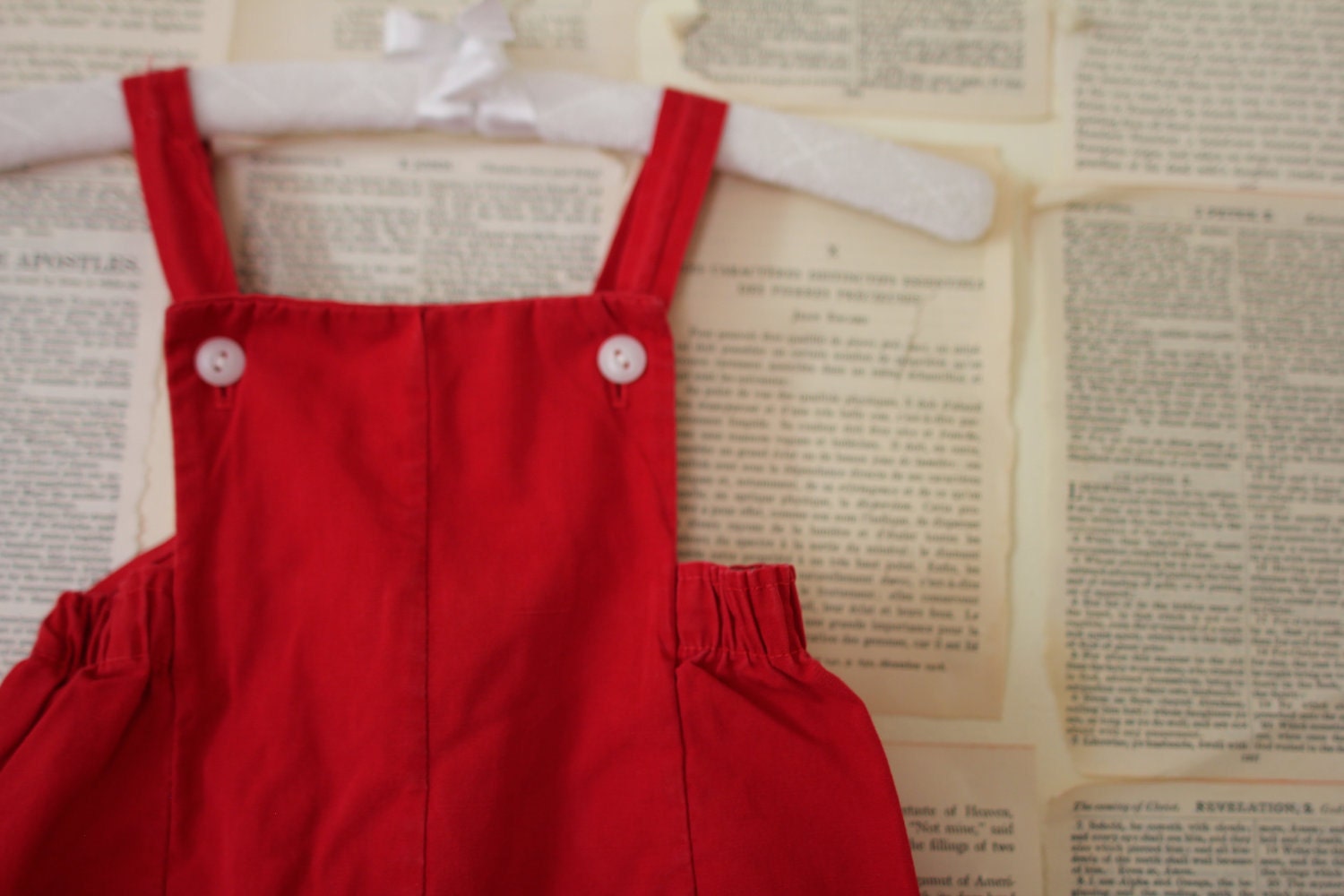 Vintage Baby Overalls - Retro Red Coveralls Romper - Baby Boy Clothes - Baby Girl Clothing - Pants Suit