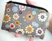 Flower Zipper Pouch Coin Purse Eco Friendly Little Gadget Case Padded - NEW Groove Flowers