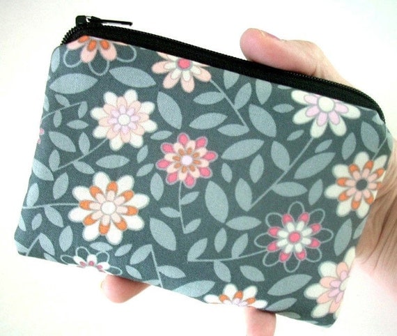 SALE Padded Coin Purse  Eco Friendly Shadow Play Little Zipper pouch cell phone Gadget Case