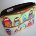 Owls in Line Large Flat bottom zipper pouch Gadget Case Cosmetic Bag ECO Friendly Padded