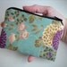 Little Zipper pouch Padded ECO Friendly Coin Purse Gadget Case - Rare Cotton Lawn Orchid Sakura on Aqua