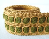 vintage woven trim in khaki and olive green