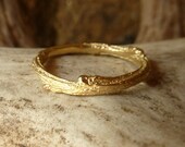 Textured Twig Band - 14k Gold