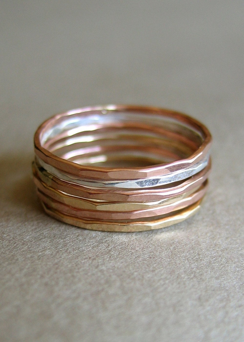 Slim Stacking Rings - Mixed Metals, Set of 3