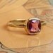 Cranberry Pink Cushion Cut Sapphire Ring