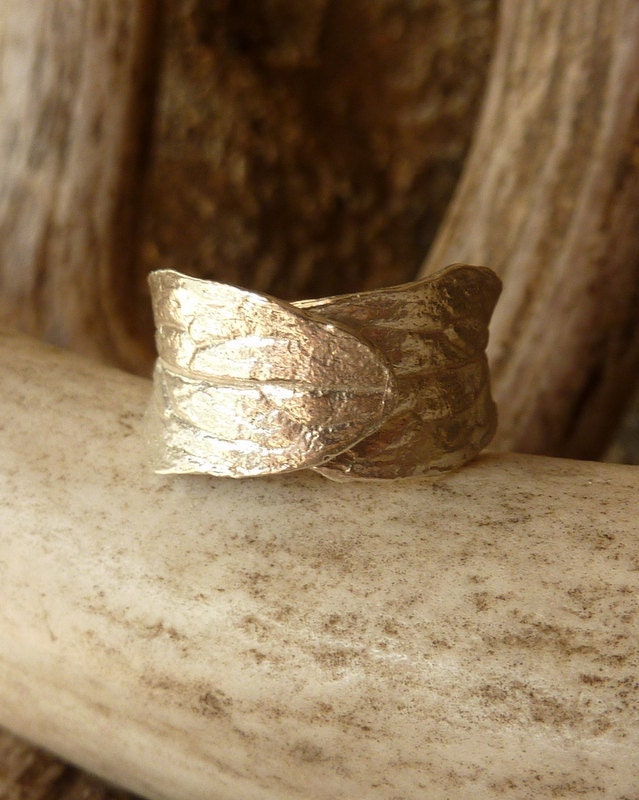 Wide Leaf Band - Silver