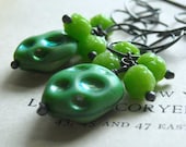 Green River - Handmade Earrings, Vintage Glass and Sterling