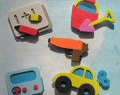 Little Boys and Their Toys Magnet Set