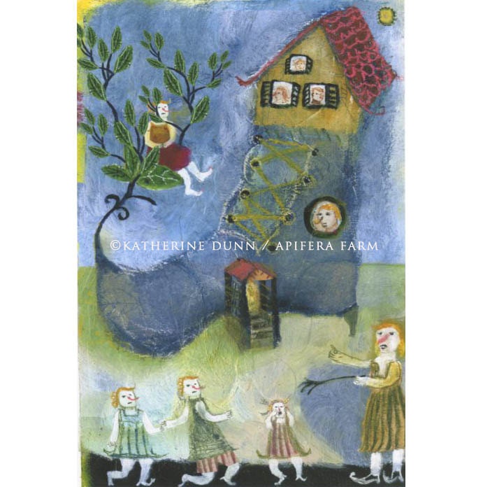 Old woman and a shoe, an archive print