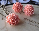 Bridesmaid Jewelry Set, 75 Colors, Flower Jewelry, Bridal Gifts, Vintage Inspired Wedding