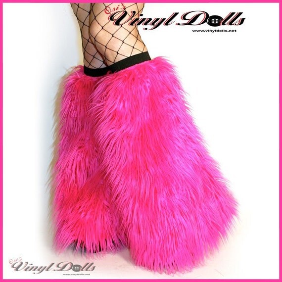 RAVE FLUFFIES Fluffy Leg Warmers Cyber Boot by OsisVinylDolls