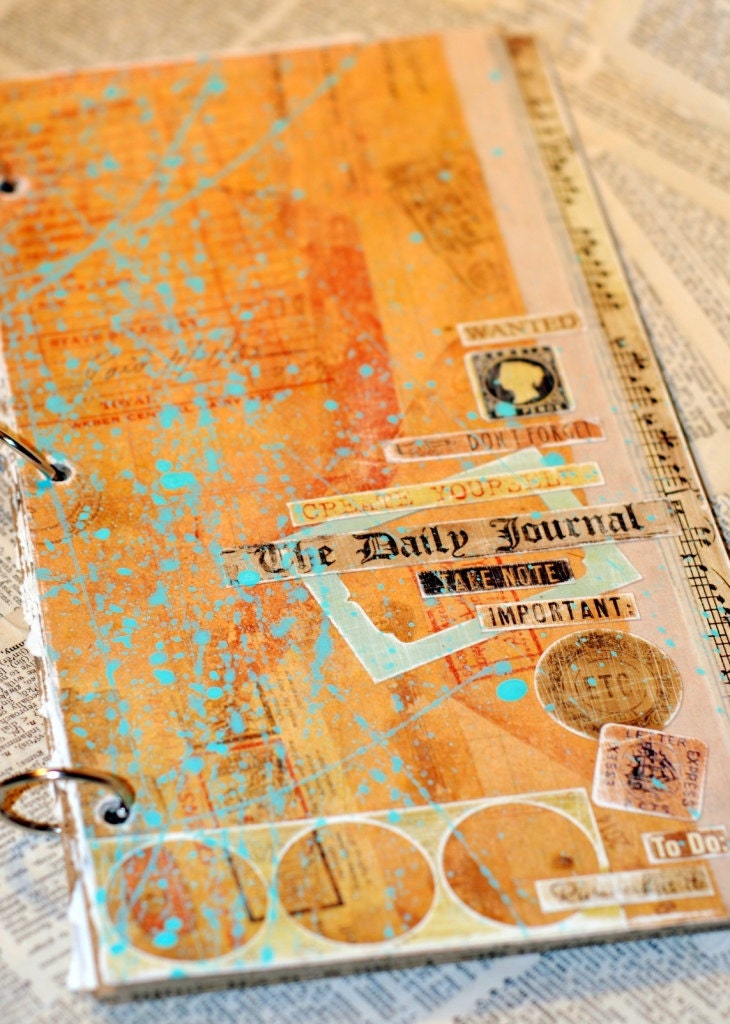 Art Journal & Embelishment Kit: 12X6, Mixed Media, One of a Kind, Handmade