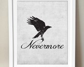 Nevermore. 8x10 Print. Raven. Poe. Dark.