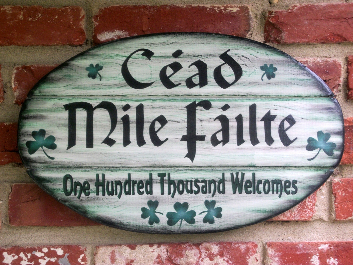 Irish Welcome Sign -Cead Mile Failte-Gaelic Greeting Sign- Plaque