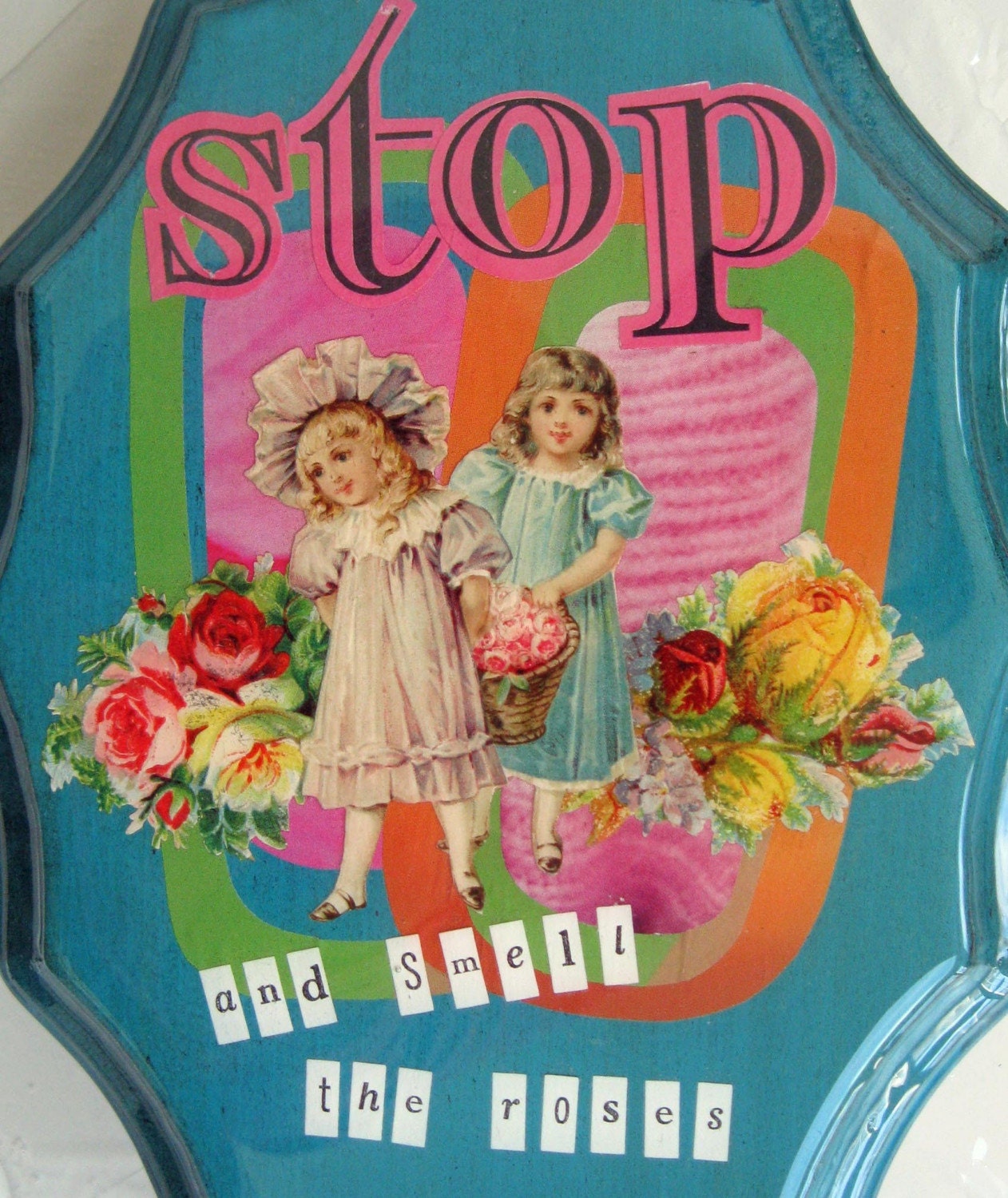 SALE Stop and Smell The Roses Victorian Scrap Collage