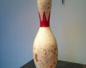 SALE Vintage Antique Solid Wood Bowling Pin