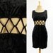 Siouxsie vintage 80's Crushed Velvet Bodycon Dress with Peekaboo Criscross Bodice