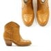 Caramel Leather Ankle Cowboy Boots / Women's sz 7.5